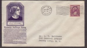 1936 Susan B. Anthony women's suffrage Sc 784-25 C. Stephen Anderson cachet