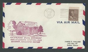 1958 7c Prexy #812 Sole Usage On Domestic Air Mail Cover From Durant OK-----