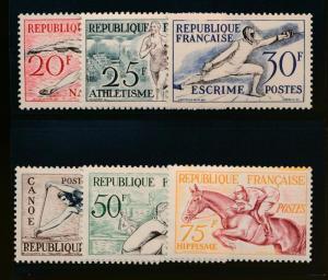 France 700-705 Mint NH, Sports, Horse