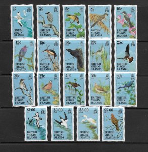 BIRDS - BRITISH VIRGIN ISLANDS #490-508   MNH