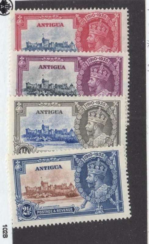 ANTIGUA  # 77-80 VF-MLH 1935 KING GEORGE V SILVER JUBILEE CAT VALUE $22