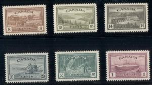 CANADA #268-73, Complete set, og, NH, VF, Scott $79.00