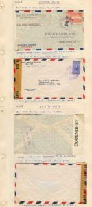 Costa Rica 1942-43. Censored airmails to USA. Two items with paper & clear tapes