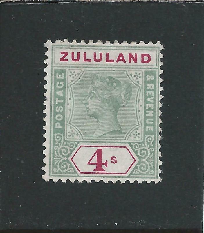 ZULULAND 1894-96 4s GREEN & CARMINE MM SG 27 CAT £150