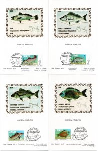 Ciskei - 1985 Coastal Angling Silk Maxi Card Set SG 69-72