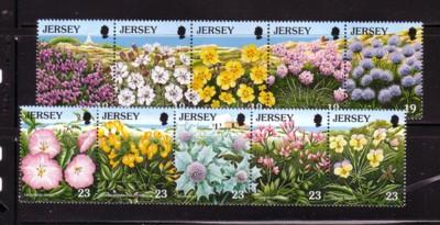 Jersey Sc 717-26 1995 Wild Flowers stamps mint NH