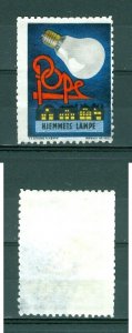 Denmark. Poster Stamp 1950is. POPE The Bulb For The Home. See Condition