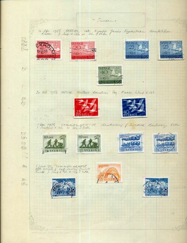 SWEDEN 1949/61 Used Collection on Pages (Apx 150+ Items) (Gar 649