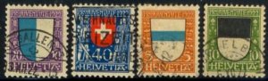 SWITZERLAND Sc # B21-4 USED Complete COATS of ARMS