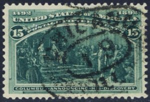 238, Used XF GEM 15¢ Columbian * Stuart Katz