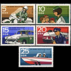 DDR 1970 - Scott# 1210-4 Police Set of 5 NH back toned