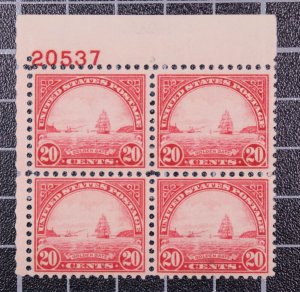 Scott 698 20 Cents Golden Gate MNH Plate Block Of 4 UL 20537 SCV $60.00