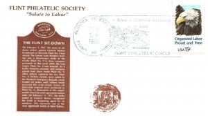 US SPECIAL PICTORIAL POSTMARK A SALUTE TO COLLECTIVE BARGAINING FLINPEX '80 (6)