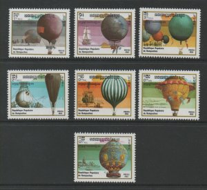 Thematic Stamps Flights - KAMPUCHEA 1983 MANNED FLIGHT 446/52 7v mint