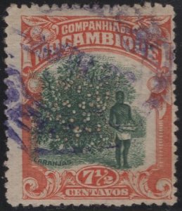 Mozambique Company 1918-31 used Sc 124 7 1/2c Orange tree Variety