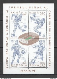 1998 Romania Football World Cup France Sport Bl310 ** Rm340