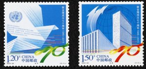 China 2015-24 Stamp 70th anniversary of the founding of United Nations 2v MNH