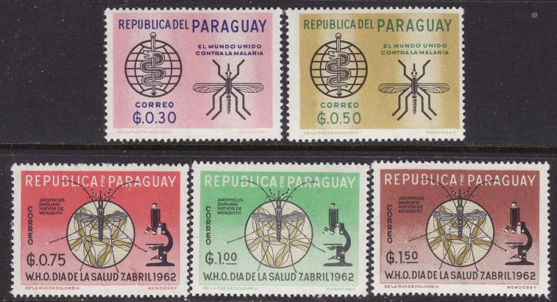 Paraguay #674-78 F-VF Mint NH ** Malaria Eradication