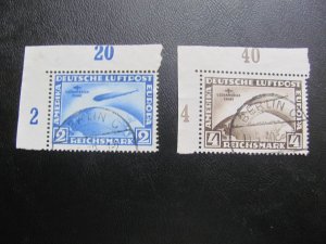 GERMANY 1931 USED SIGNED SCHLEGEL SC C38-39 S.A. ZEPPELIN SET SUPERB 900E (170)