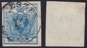 Austria - 1850 - Scott #5 - used - Type II - ESZEK pmk Croatia