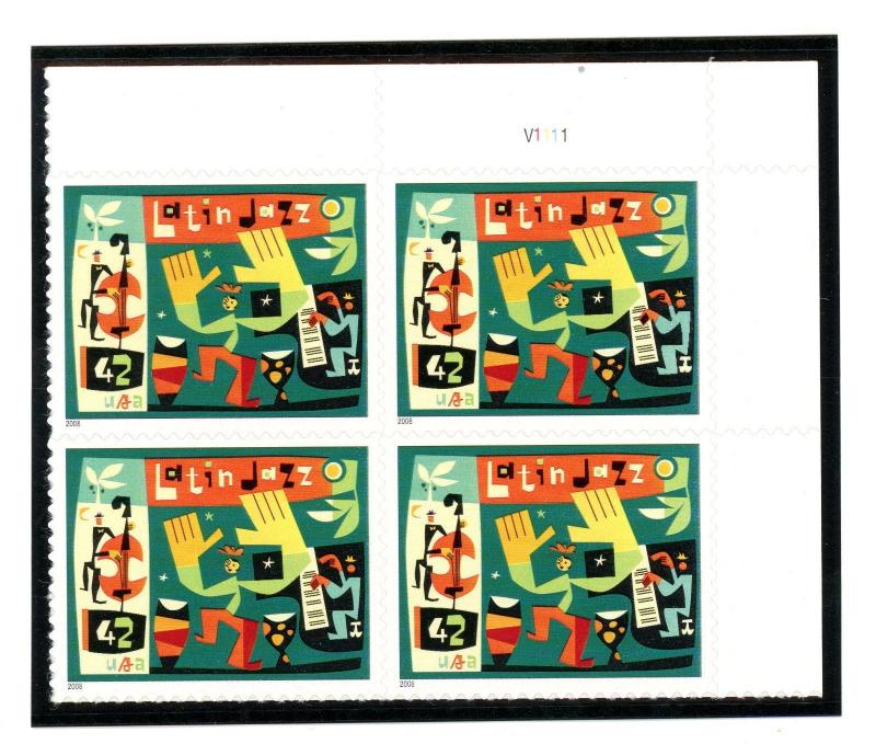 US  4349   Latin Jazz 42c - Plate Block of 4 - MNH - V1111   UR