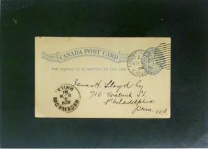 Canada 1891 Postal Card Used / Minor Corner Creases - Z2521