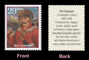 US 2869n Legends of the West Kit Carson 29c single MNH 1994