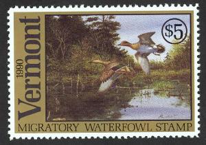 #5, Vermont State Duck stamp, SCV $12