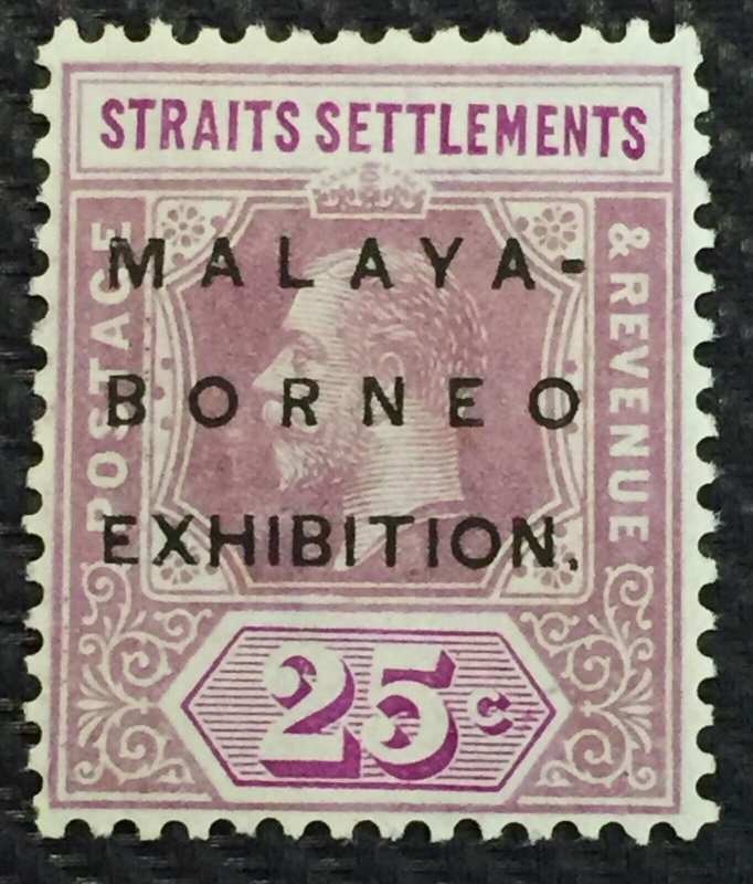 Malaya-Borneo Exhibition MBE opt Straits Settlements KGV 25c MLH SG#245 M3131