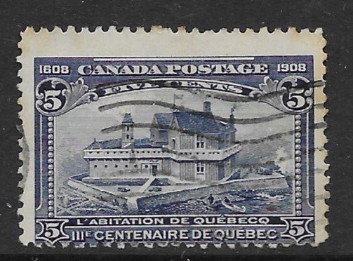 Canada 99  1908 5c average used