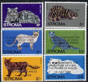 Stroma 1969 Cats perf set of 6 opt'd for Investiture of P...