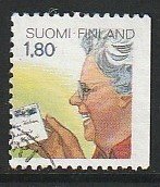 1988 Finland - Sc 724 - used VF - 1 single - Woman accepting letter