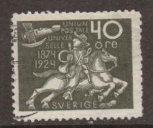 Sweden Sc 220 used 1924 40ö Post Rider, few short perfs