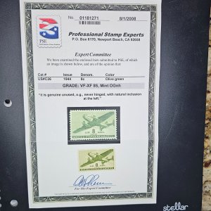 C26 with Cert. Never hinged VF-XF