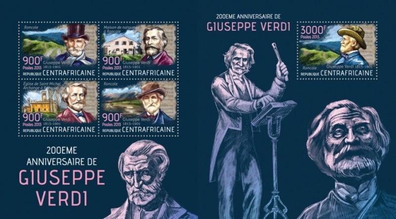 Z08 CA13406ab Central Africa 2013 Giuseppe Verdi SET Postfrisch ** MNH