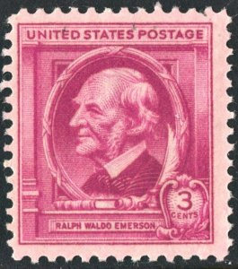 SC#861 3¢ Famous Americans: Ralph Waldo Emerson Single (1940) MNH