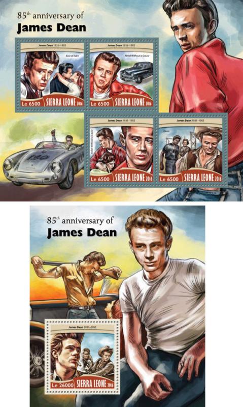 James Dean Cinema Hollywood Sierra Leone MNH stamp set