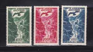 Andorra French C2-C4 Set MNH Birds (A)