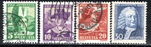 Switzerland Scott # B69- B72, used