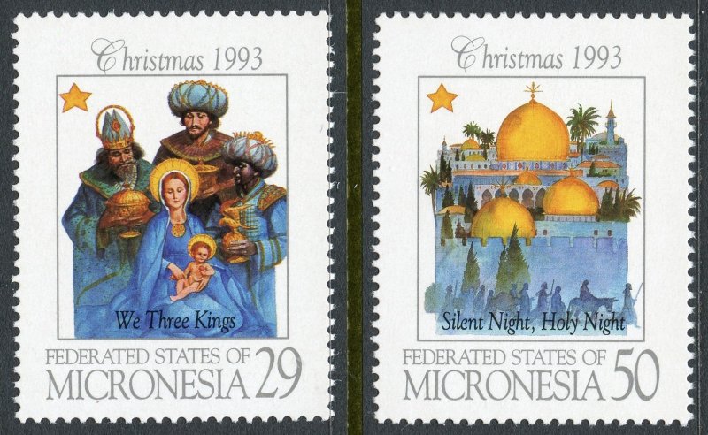Micronesia Scott 184-85 MNHOG - 1993 Christmas Set - SCV $2.00