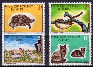 Benin 1977 Sc#371/374 Snake-Tortoise-Zebus-Cats Set (4) MNH