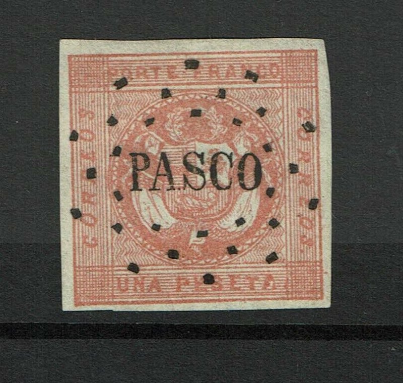 Peru SC# 4 Used / PACSO Cancel / Small Hinge Rem - S8933