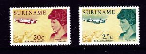 Surinam 345-46 Hinged 1967 Amelia Earhart