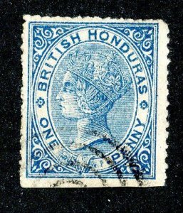 1866 British Honduras Sc #1 used forgery cv. $72.50 ( 9444 BCXX )