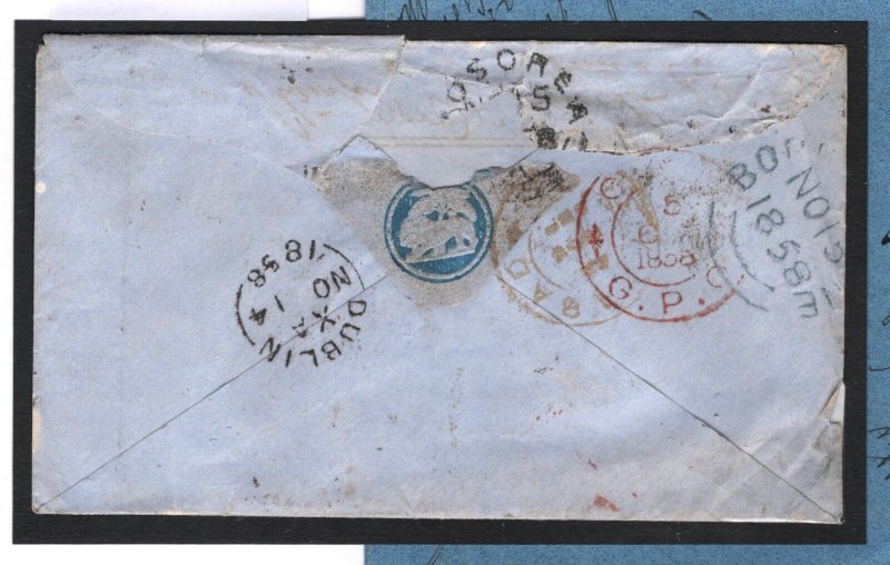 INDIA MUTINY MILITARY CAMP Letter 1858 Cover 4-COLOUR MIXED FRANKING Rare 311m