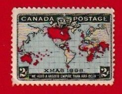 CANADA SCOTT#86b 1898 CHRISTMAS MAP OF THE BRITISH EMPIRE - MNH