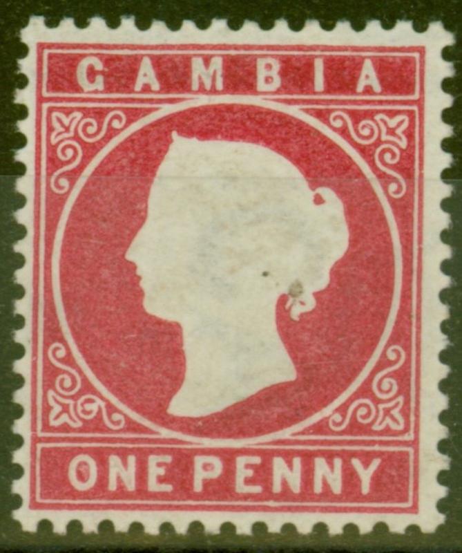 Gambia 1886 1d Pale Carmine SG23B Fine Lightly Mtd Mint 