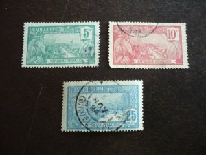 Stamps - Guadeloupe - Scott# 57,59,65 - Used Part Set of 3 Stamps