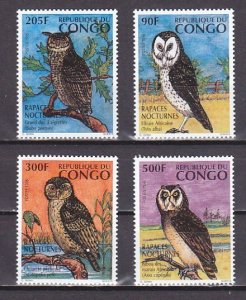 Congo Rep., Scott cat. 1123-1126. Owls issue ^