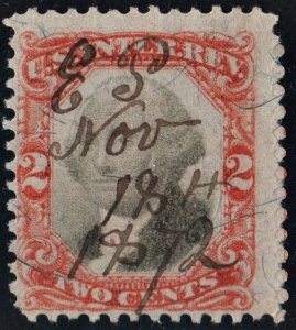 R135 2¢ Third Issue Documentary Stamp (1871) Used